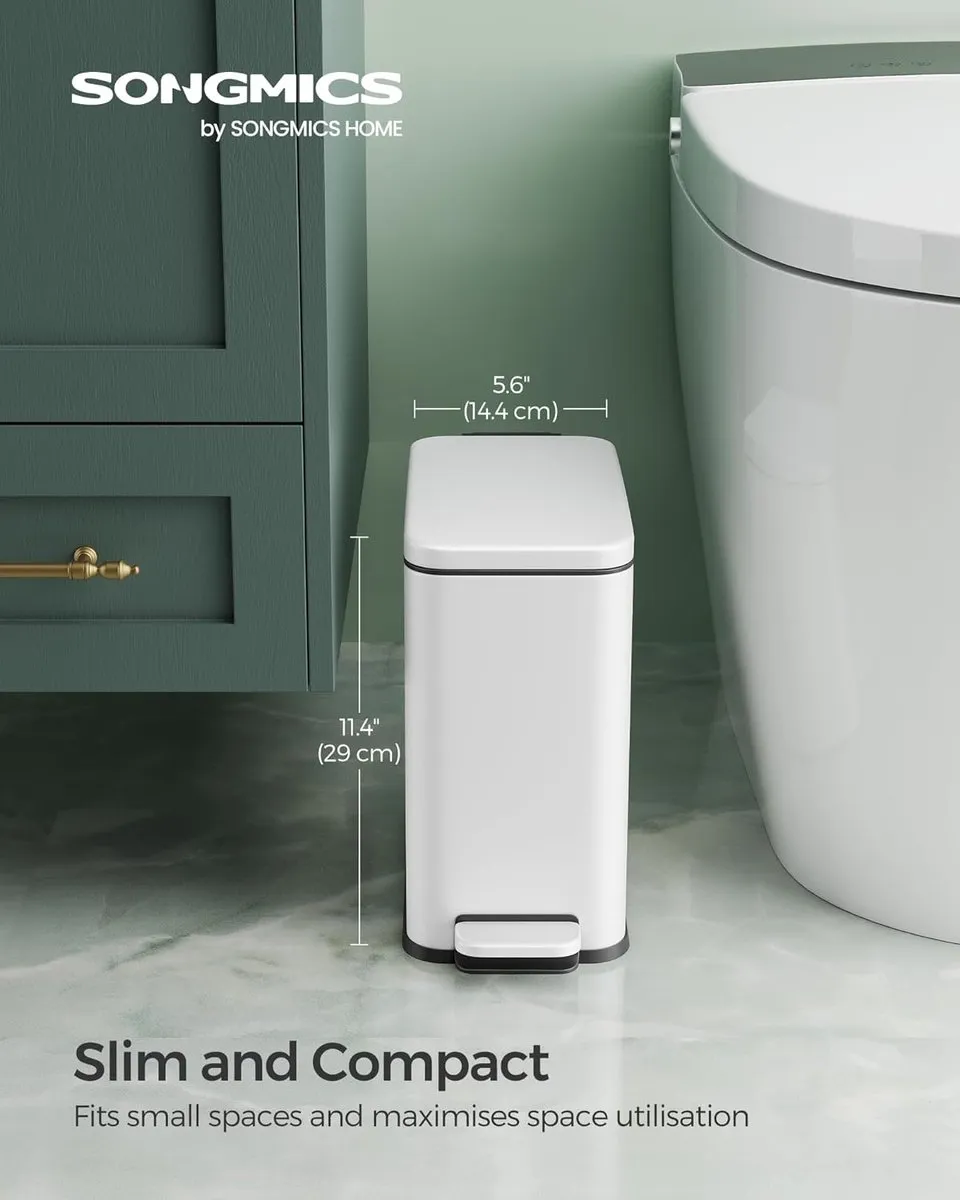 Songmics Cosmetica-emmer 5L - Pedaalemmer Wit