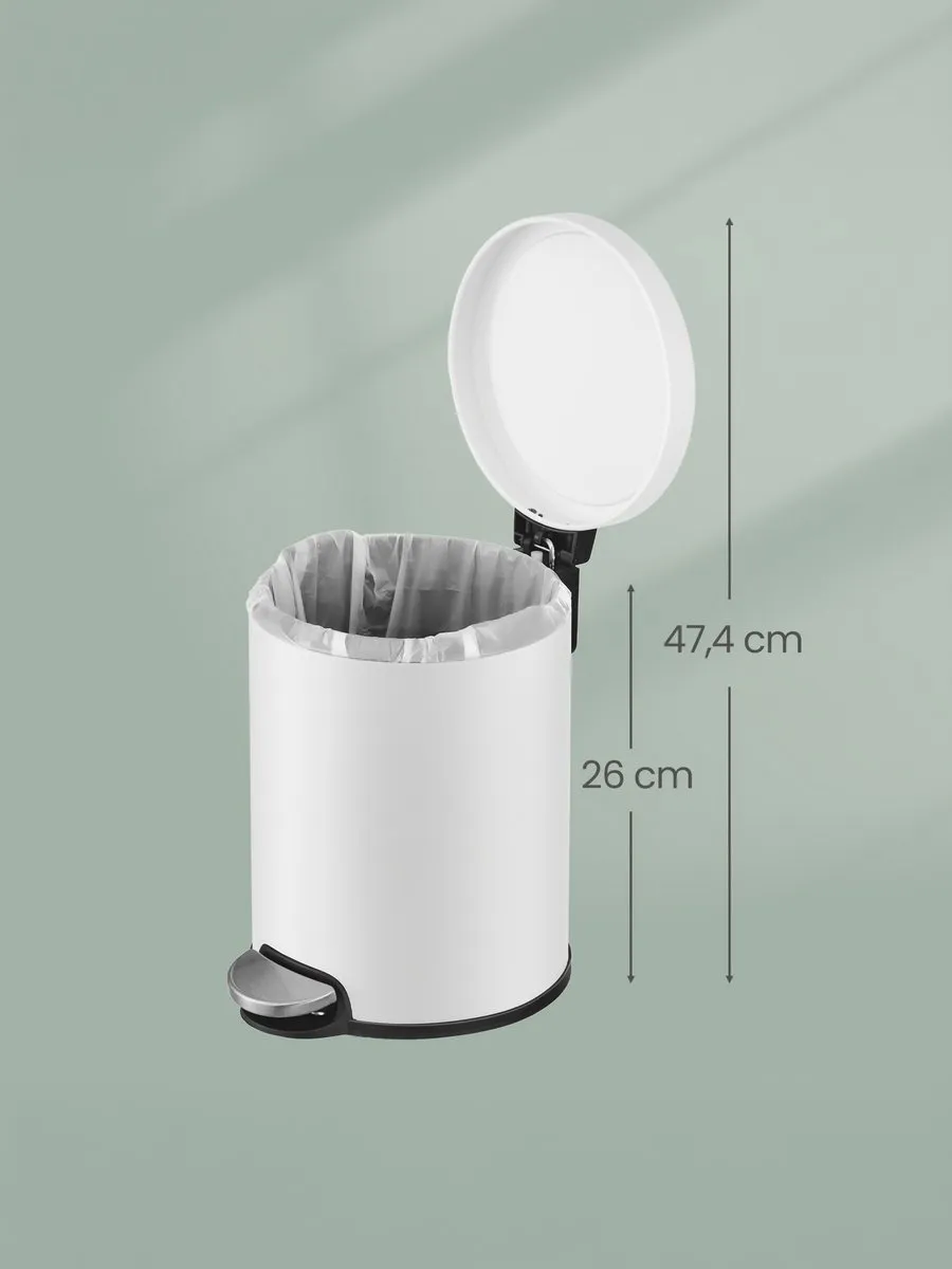 Songmics LTB016WZ02 Cosmetische Prullenbak 6L - Wit