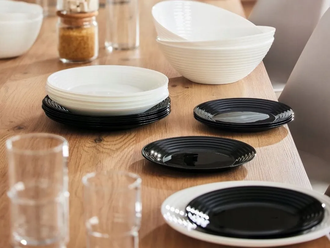 Luminarc Harena Dinerbord 25cm - Zwart - Gehard Glas