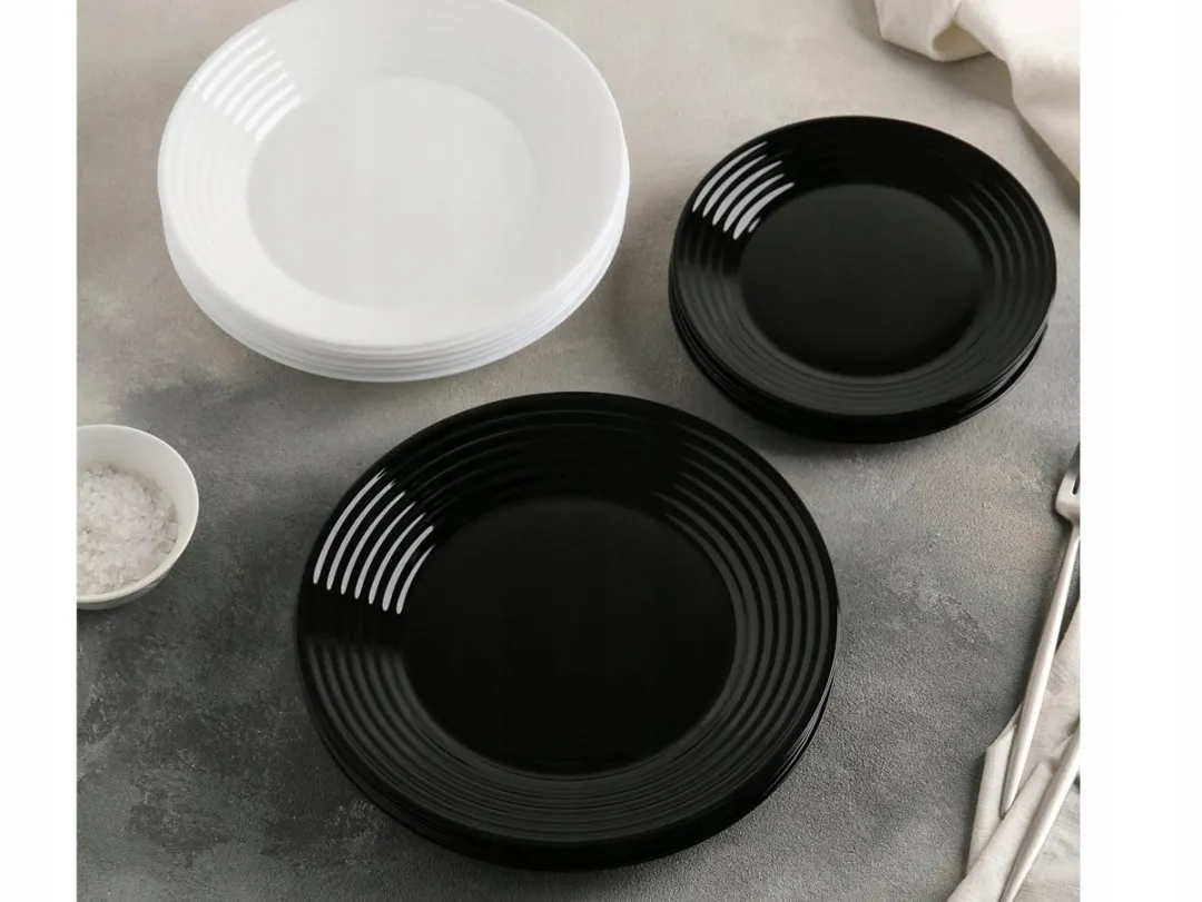 Luminarc Harena Dinerbord 25cm - Zwart - Gehard Glas