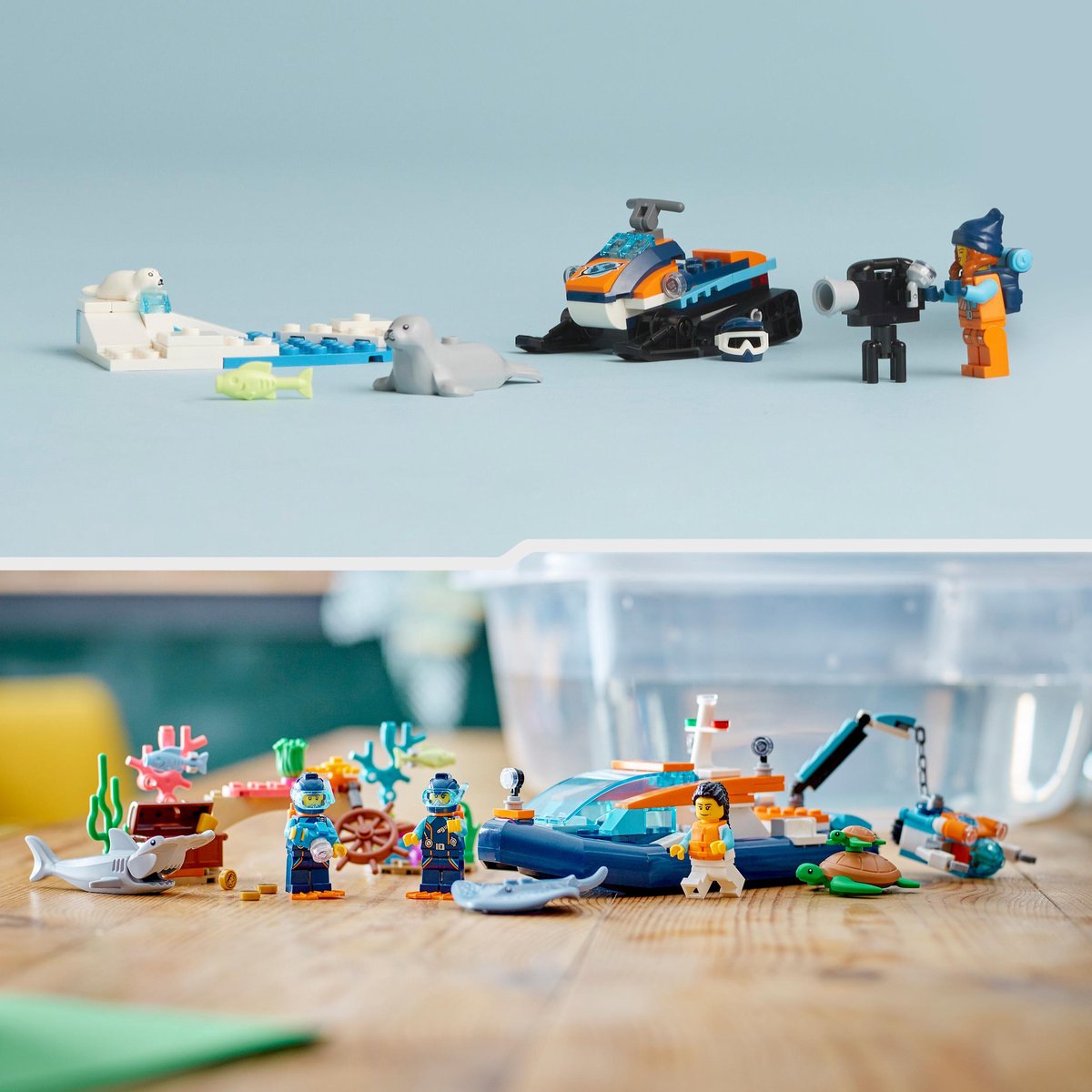 LEGO City Bundel: Sneeuwscooter voor poolonderzoek + Verkenningsduikboot Speelgoed - 66768