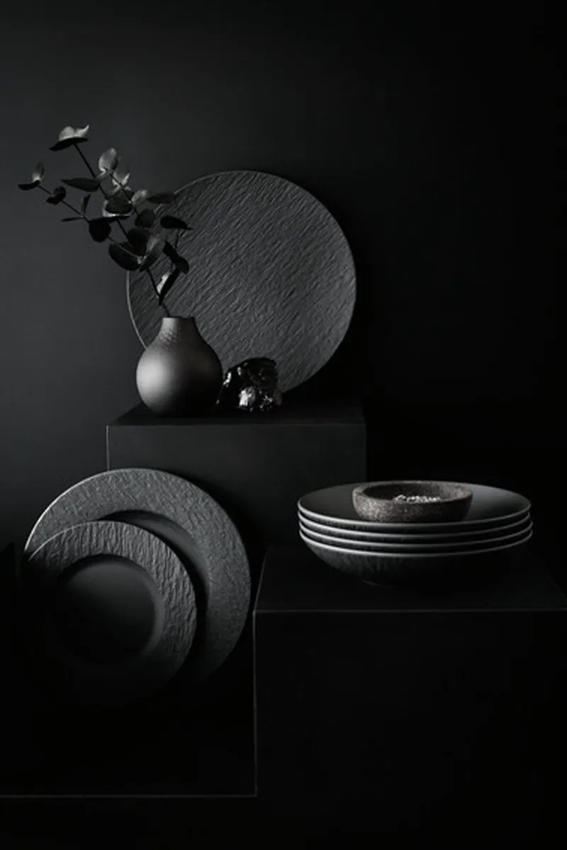 Villeroy & Boch Manufacture Rock Teller-Set - 12-delig - Zwart