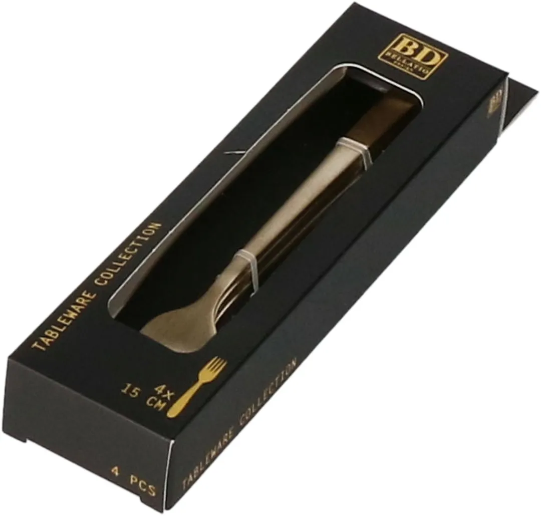 Bellatio Design Gebaksvorkjes 12 Stuks - Goud - 15 cm