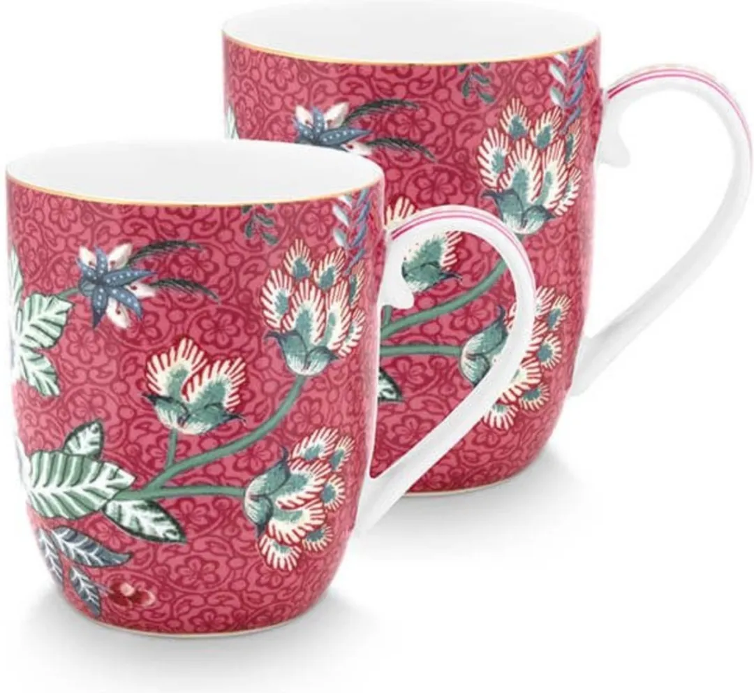 Pip Studio Flower Festival Mokken - 2x 145ml - Donkerroze