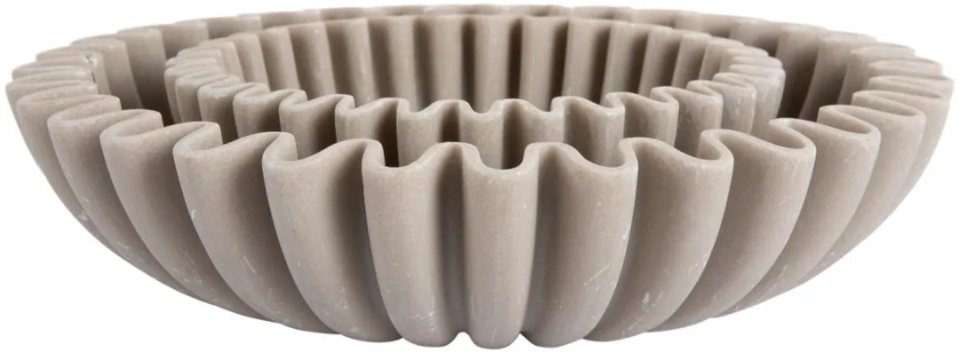 Present Time Schaal Wave - Lichtgrijs Ø30cm - Polyresin