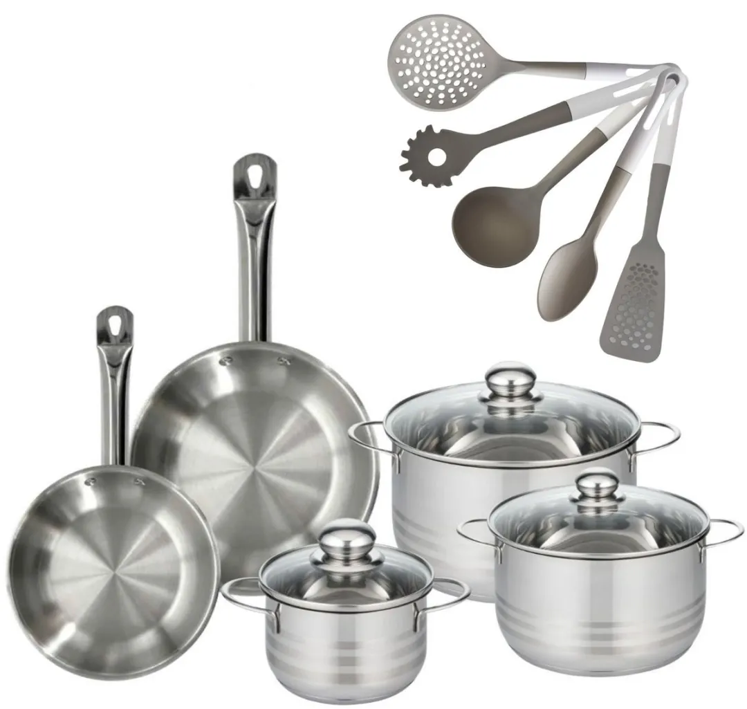 Fackelmann Etherna Roestvrijstalen Pannen & Kookpotten Set 20/24cm & 16/20/24cm