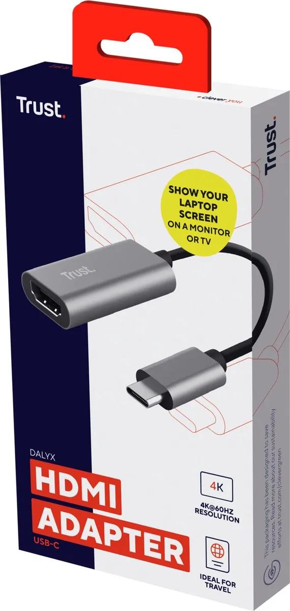 Trust Dalyx USB-C naar HDMI Adapter 23774 - Grijs