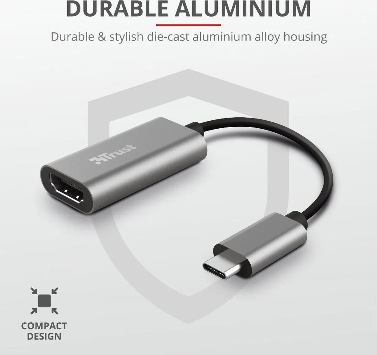Trust Dalyx USB-C naar HDMI Adapter 23774 - Grijs - afbeelding 6 van 6