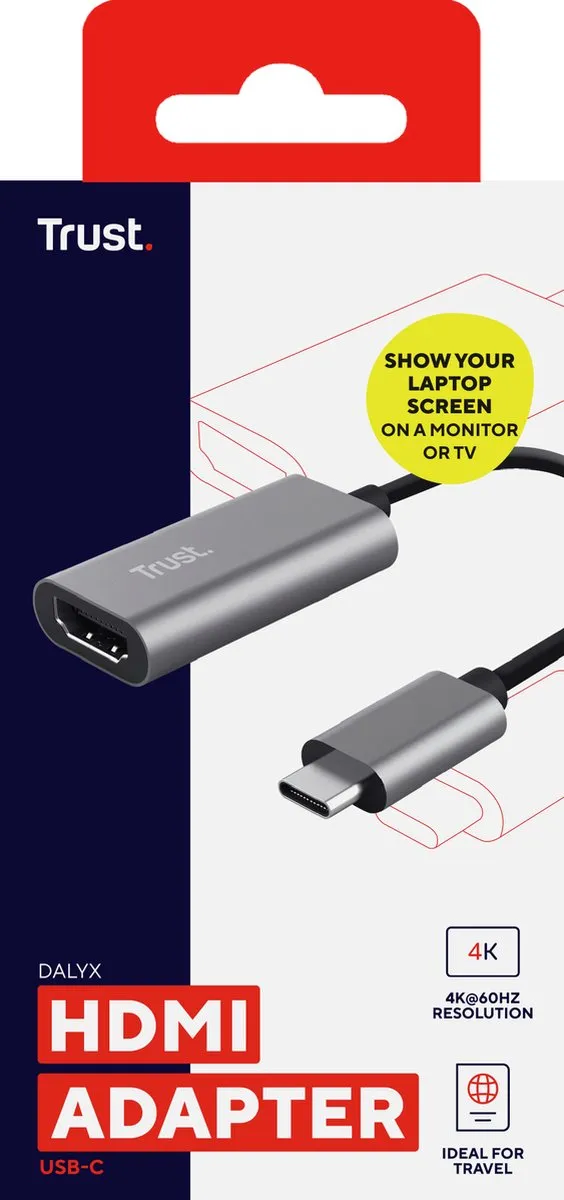 Trust Dalyx USB-C naar HDMI Adapter 23774 - Grijs