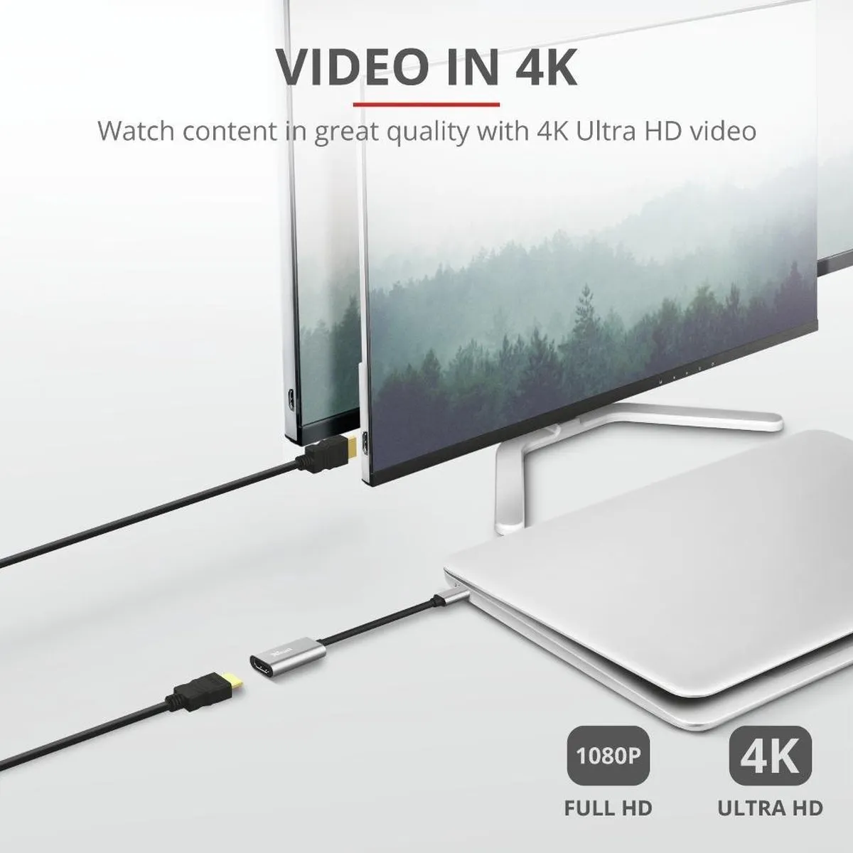 Trust Dalyx USB-C naar HDMI Adapter 23774 - Grijs