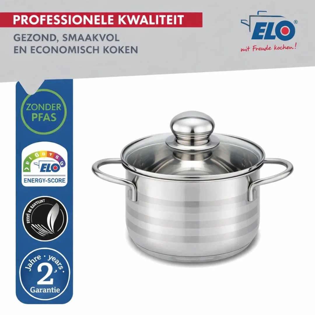 Fackelmann Elo Brillant Hoge Kookpan 24cm - Roestvrij staal