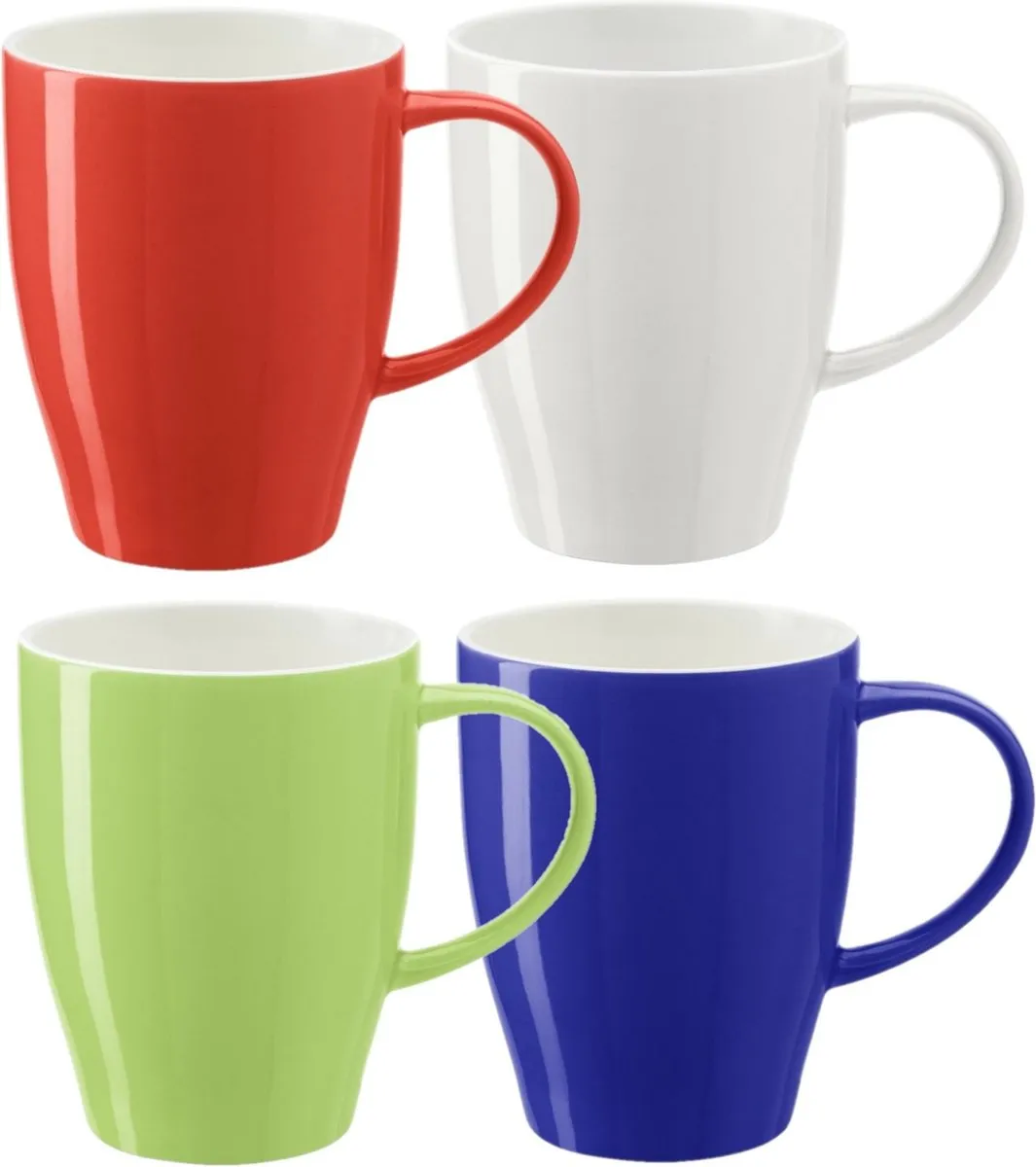 Bellatio Design Paris Koffiemokken - 4x 350ml - Porselein - Multikleur