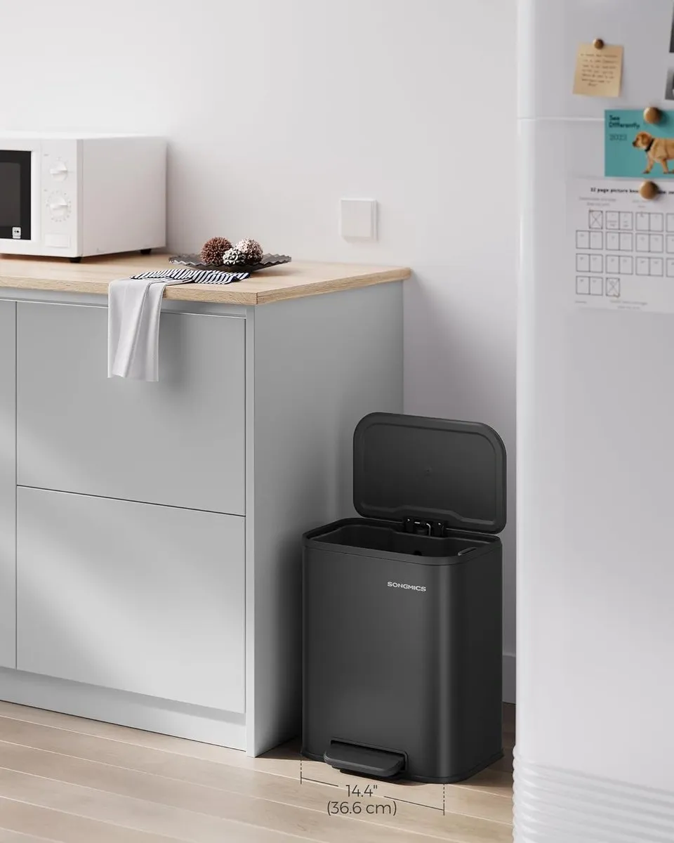 Songmics Vuilnisbak 20L - Zwart