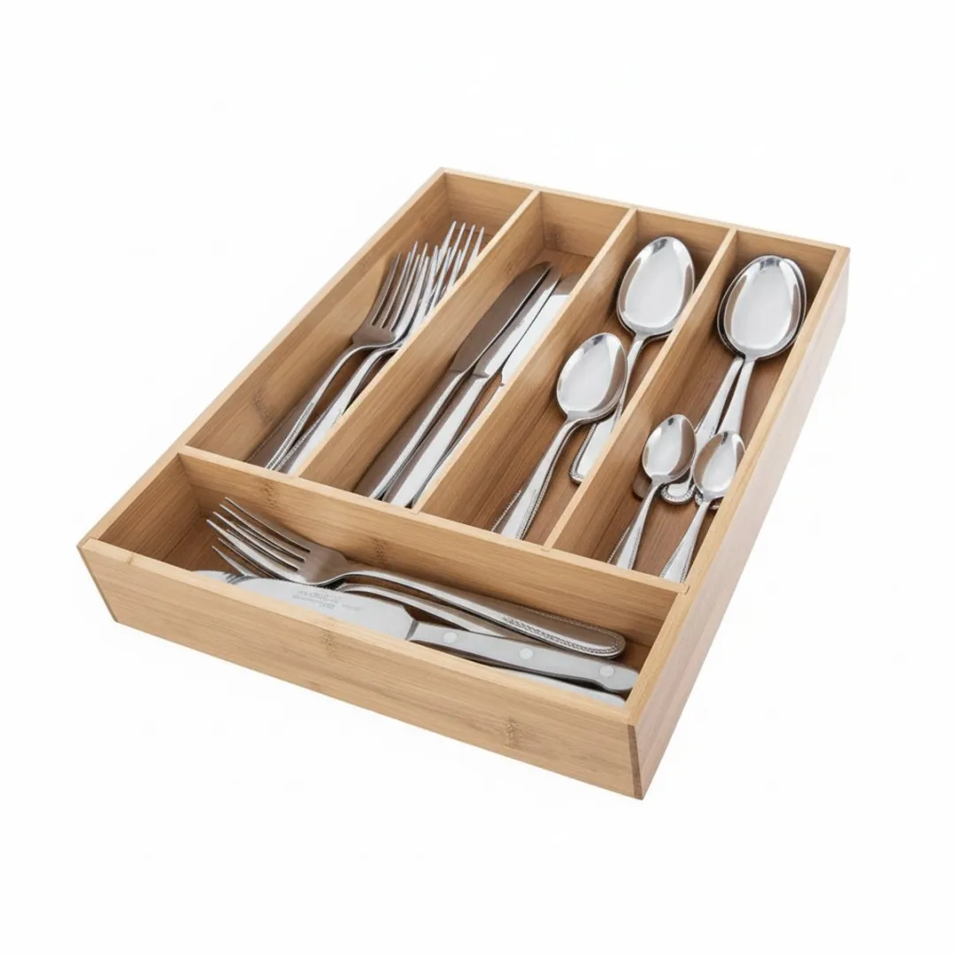 Cookinglife Bestekbak Bamboe 35x26x5cm - 5 Vakken - afbeelding 4 van 4