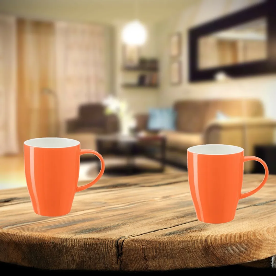Bellatio Design Paris Koffiemokken - 2 Stuks - 350ml - Oranje