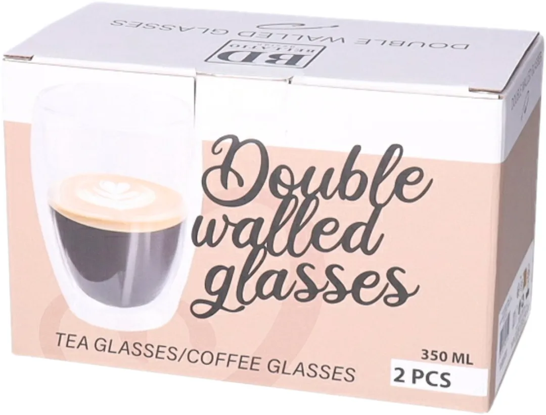 Bellatio Design 10475428 Dubbelwandige Glazen - 6 Stuks - 380ml