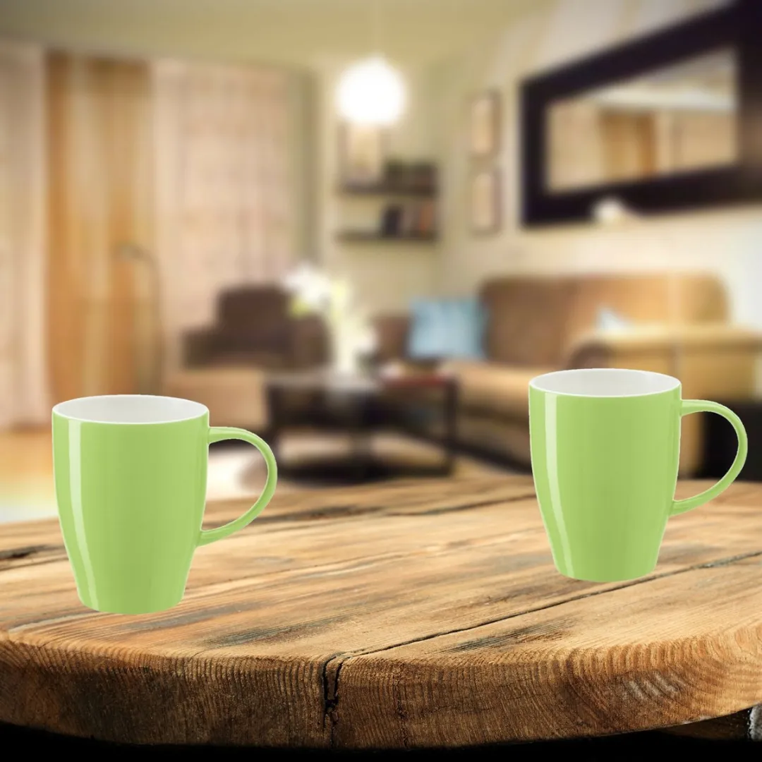 Bellatio Design Paris Mokken - 2 Stuks - 350ml - Lime Groen