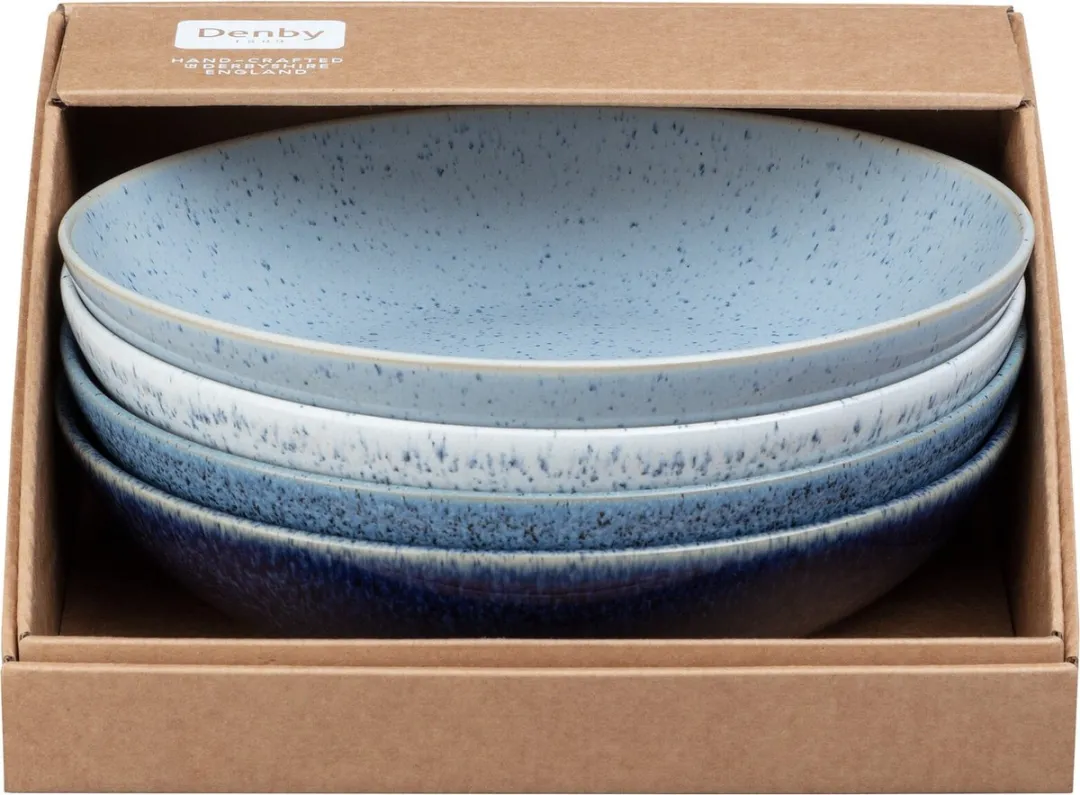 Denby Studio Blue Pastabord Set 4x Ø22cm