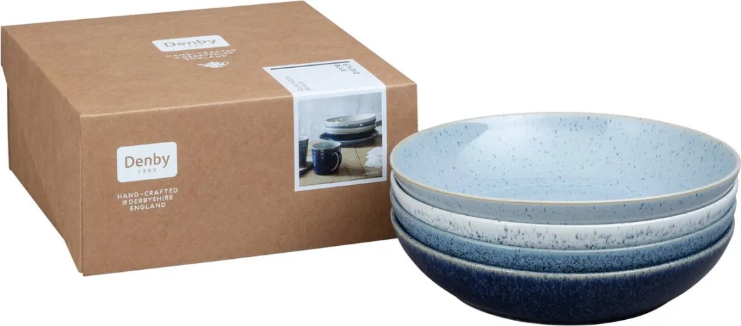 Denby Studio Blue Pastabord Set 4x Ø22cm