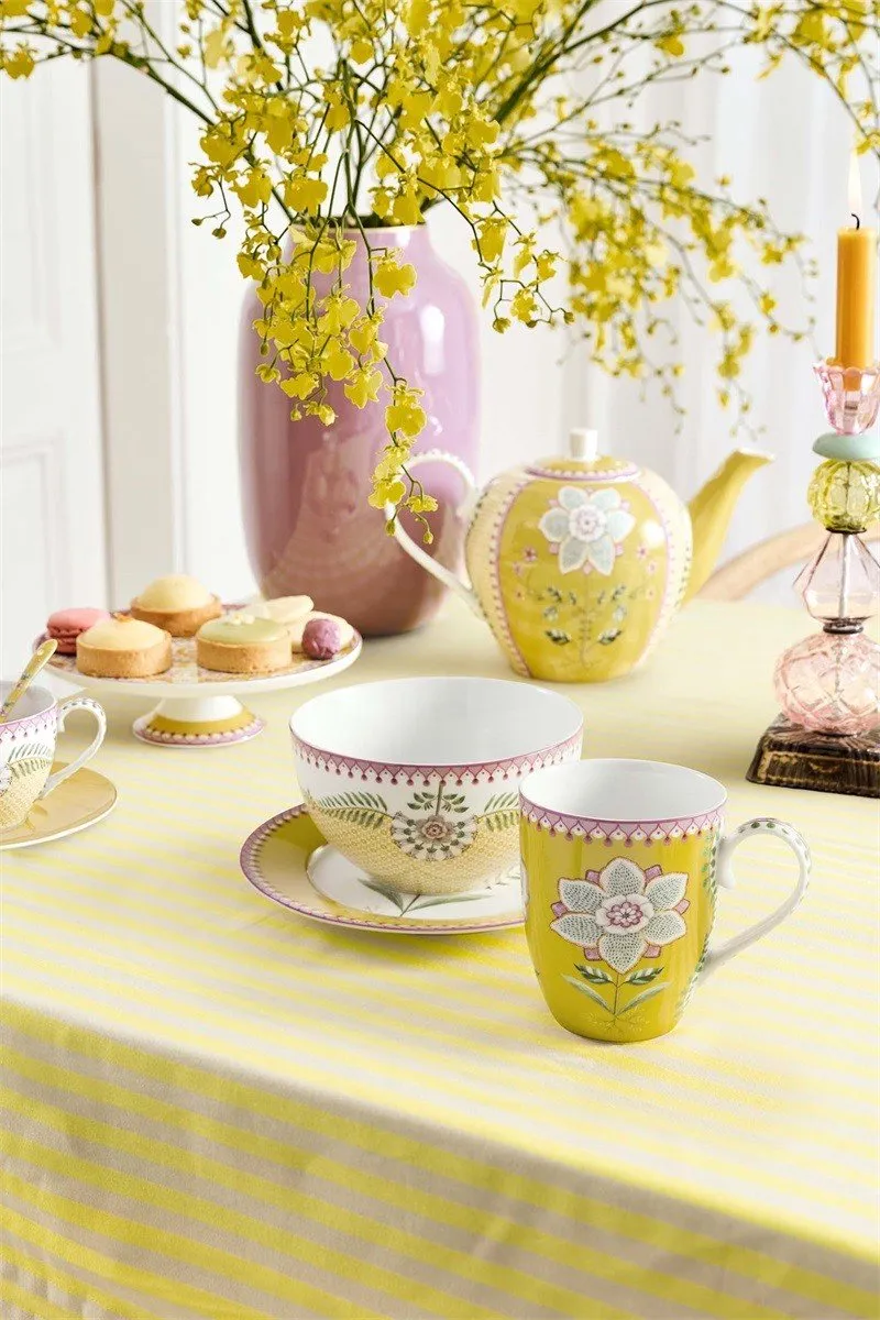 Pip Studio Lily & Lotus Ontbijtset 3-delig - Geel Porselein