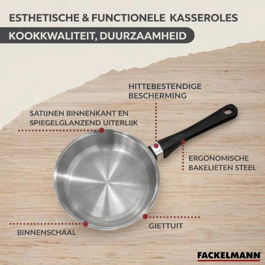 Fackelmann Genève 9203350B88 Kookset - 8 Stuks - Grijs