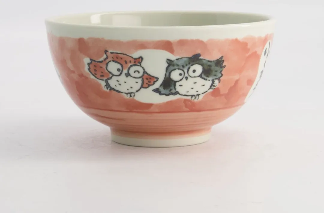 Tokyo Design Studio Kawaii Rijstkom Uil Roze 600ml