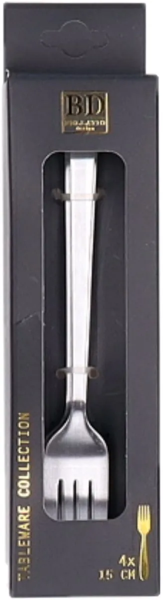 Bellatio Design Gebaksvorkjes 20 Stuks - Zilver 15cm