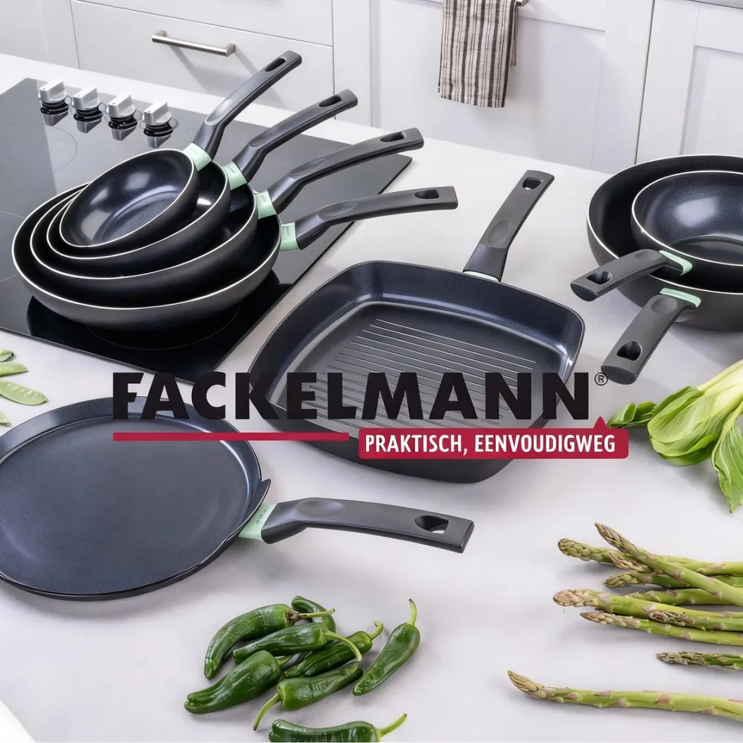 Fackelmann Brandao Set RVS Pannen 16/20/24/28cm & Kookpannen 16/18/20cm - 7-delig - Zwart/Groen - afbeelding 6 van 6