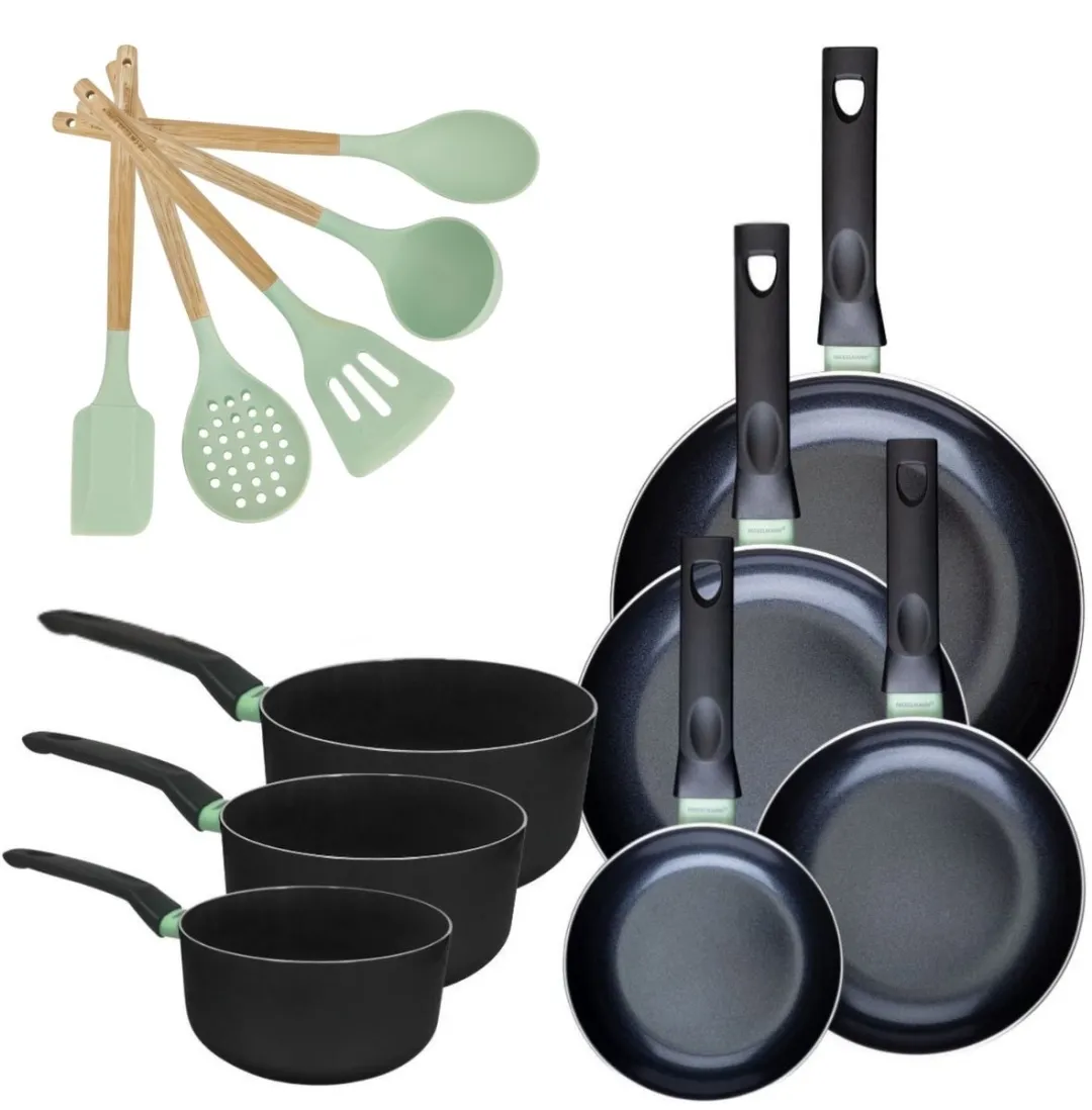 Fackelmann Brandao Set RVS Pannen 16/20/24/28cm & Kookpannen 16/18/20cm