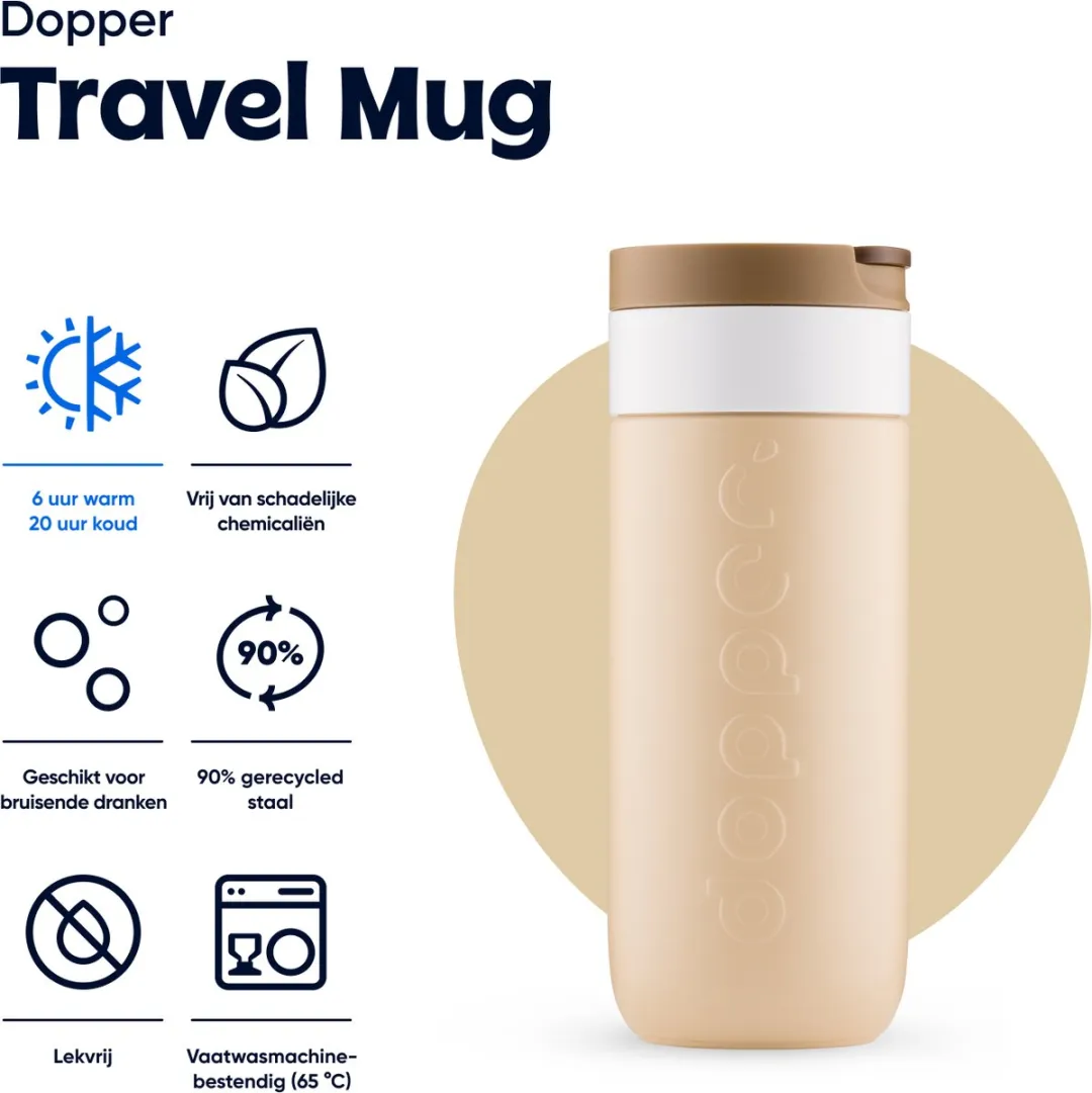 Dopper Travel Mug 400ml Earthy Brown - 8891