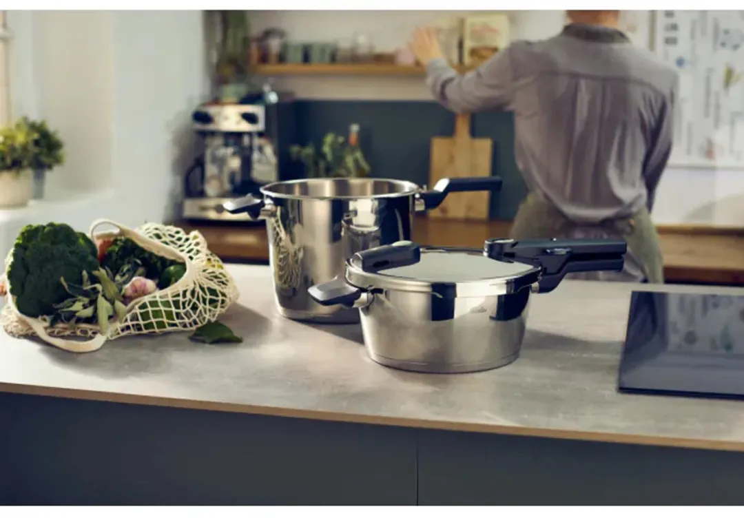 Fissler Vitaquick Elemental Snelkookpannenset 6L/3,5L - Saliegroen - RVS