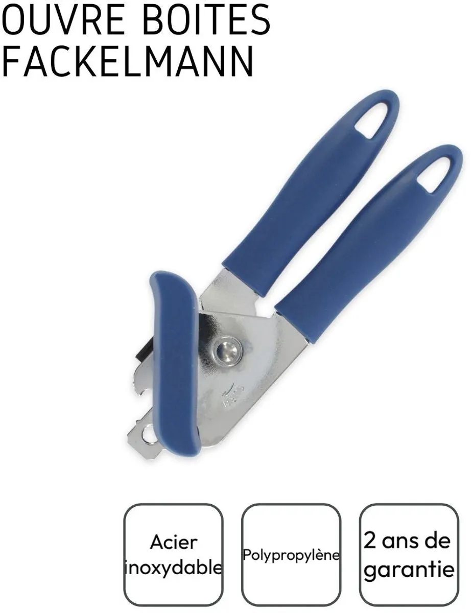 Fackelmann Elemental Blikopeners Set - 2 Stuks - 18,6 cm - Blauw/Grijs