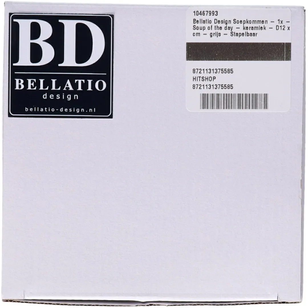 Bellatio Design Soepkommen 6 Stuks - 12x8cm - Grijs/Wit/Terra
