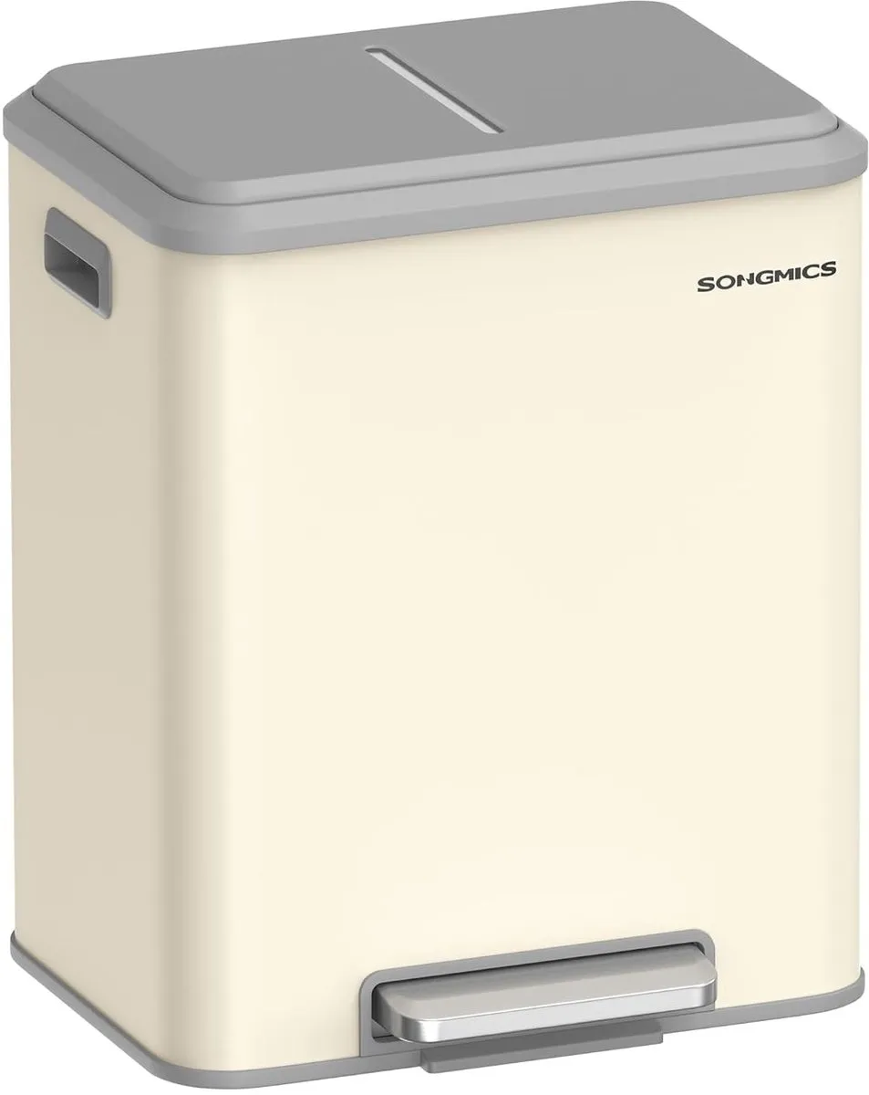 Songmics Vuilnisemmer 2x15L Keuken Afvalscheiding