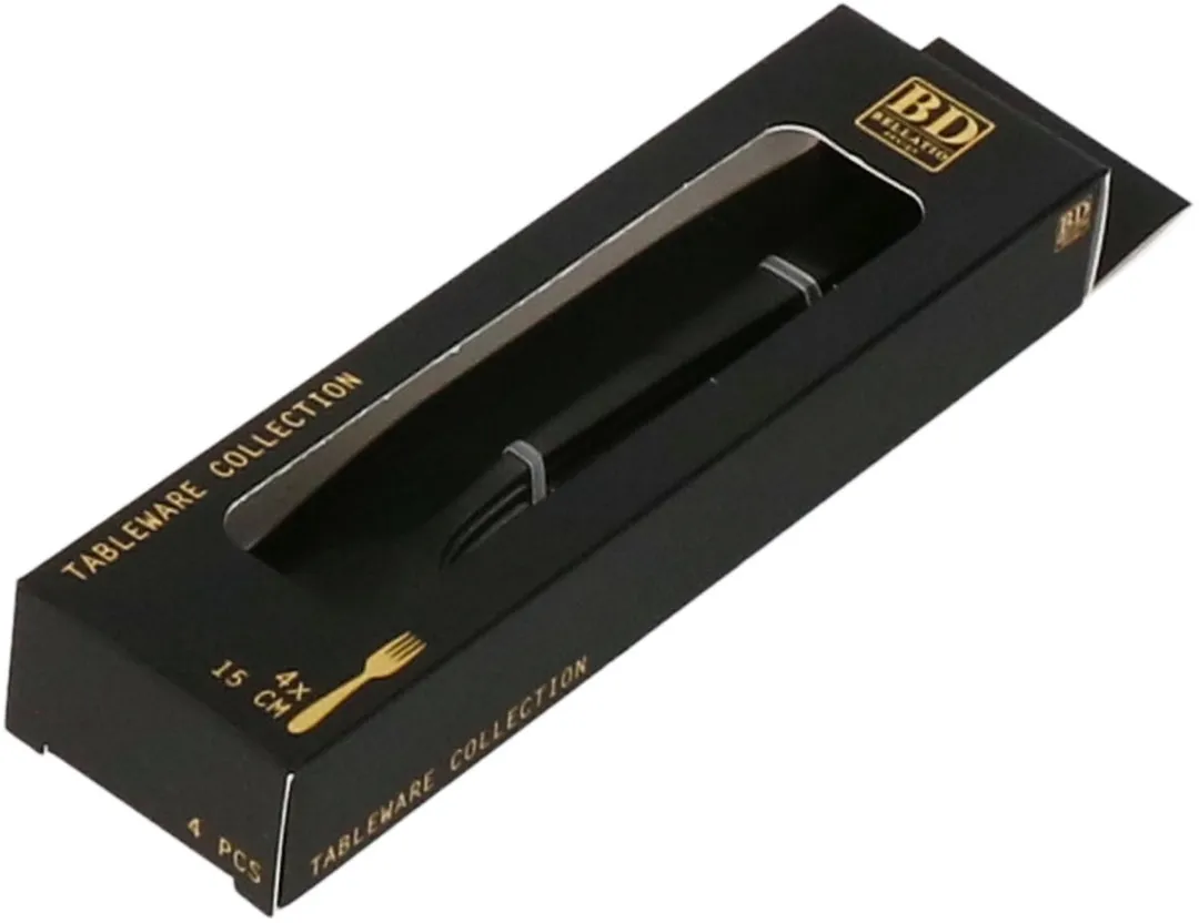 Bellatio Design Gebaksvorkjes 15cm - 4 Stuks - Zwart