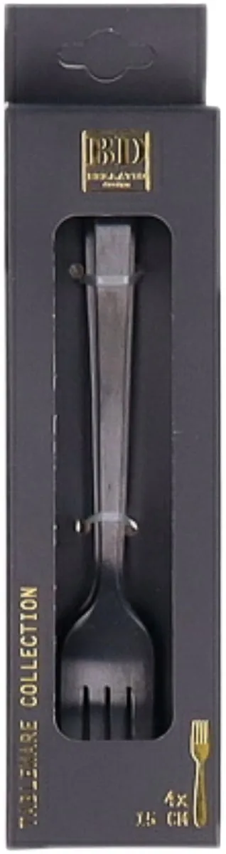 Bellatio Design Gebaksvorkjes 15cm - 4 Stuks - Zwart