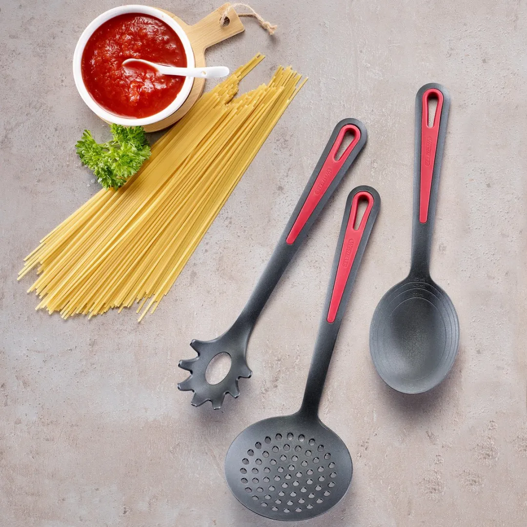 Westmark Gallant Spaghetti-/pastalepel 30,5cm - Zwart/Rood - afbeelding 6 van 6