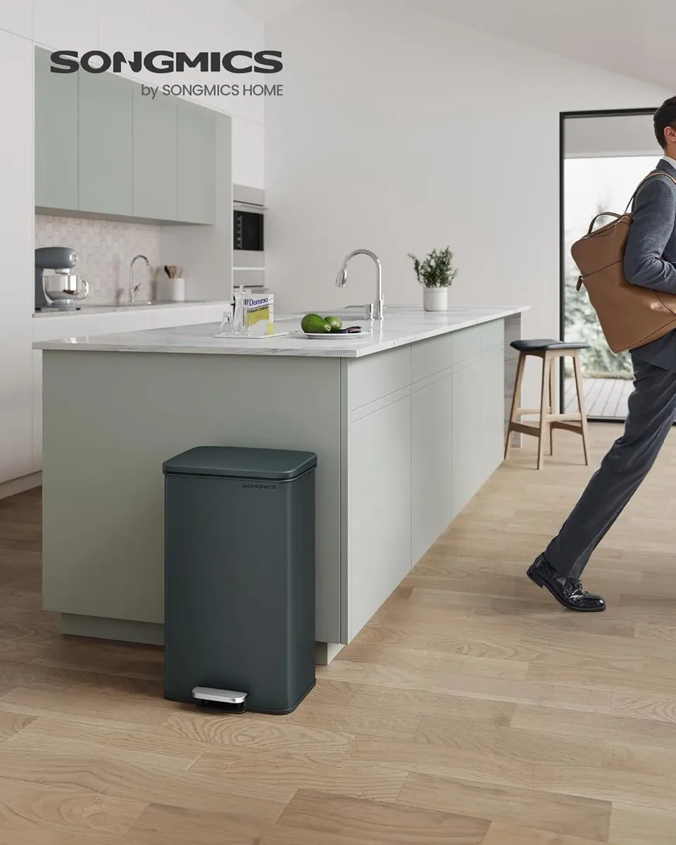 Songmics Vuilnisemmer Keuken LTB540G02 - 40L - Antracietgrijs - 15 Zakken