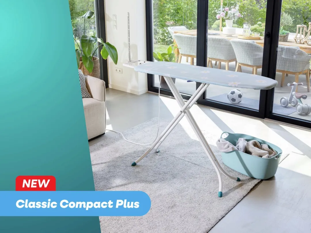 Leifheit Classic M Compact Plus Strijkplank 120x38cm - Lichtblauw