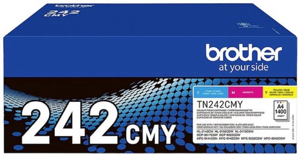 Brother TN242CMY Toner - Cyaan, Magenta, Geel 1400 Stuks - afbeelding 6 van 6