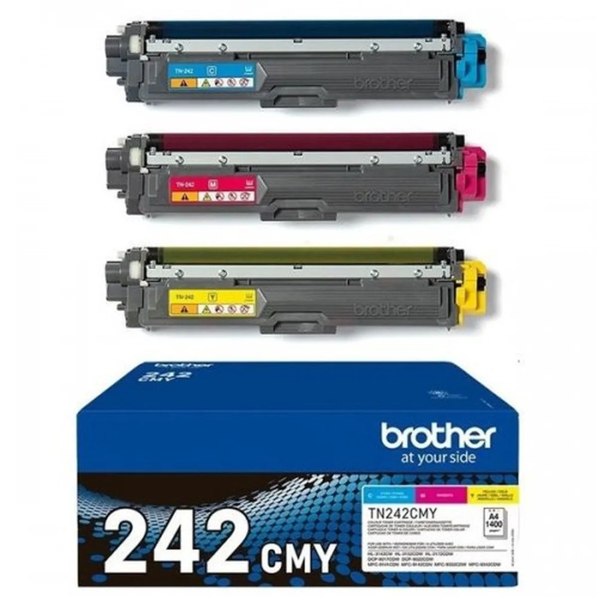 Brother TN242CMY Toner - Cyaan, Magenta, Geel 1400 Stuks