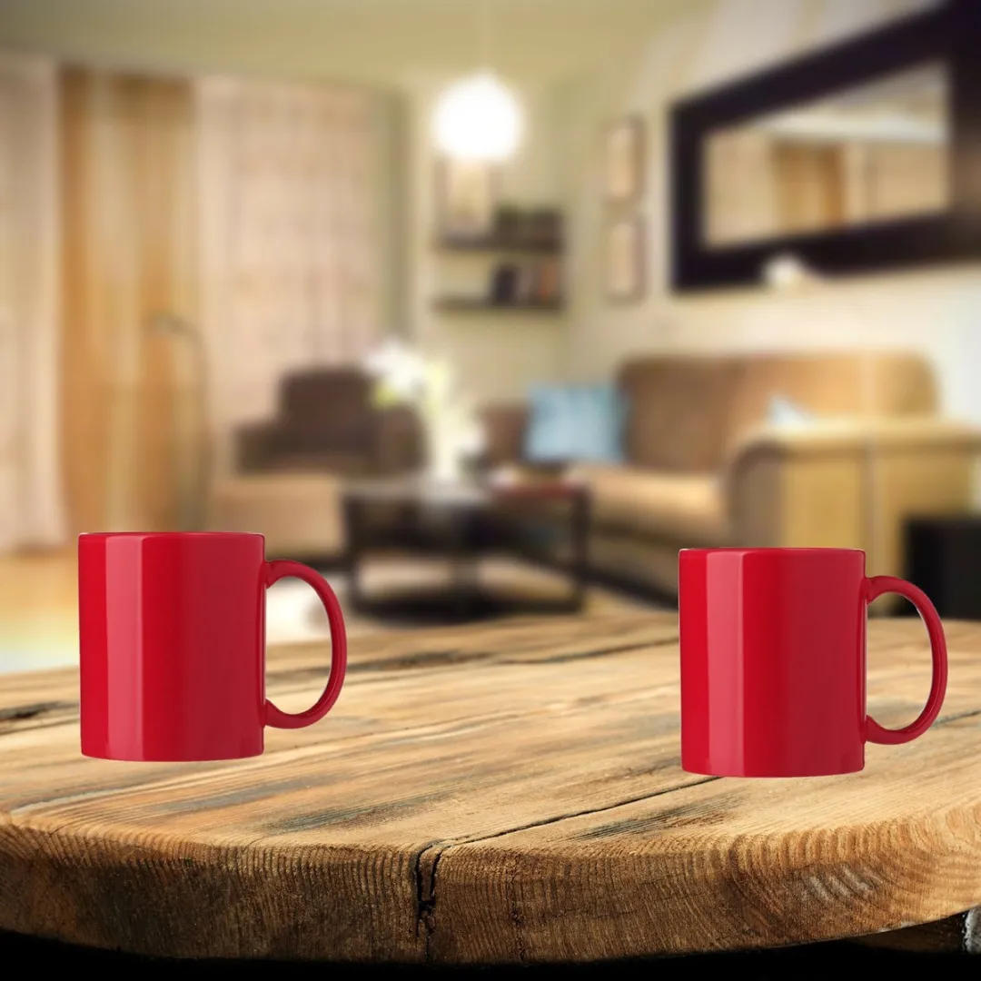 Bellatio Design Nantes Koffiemokken - 2 Stuks - 300ml - Rood