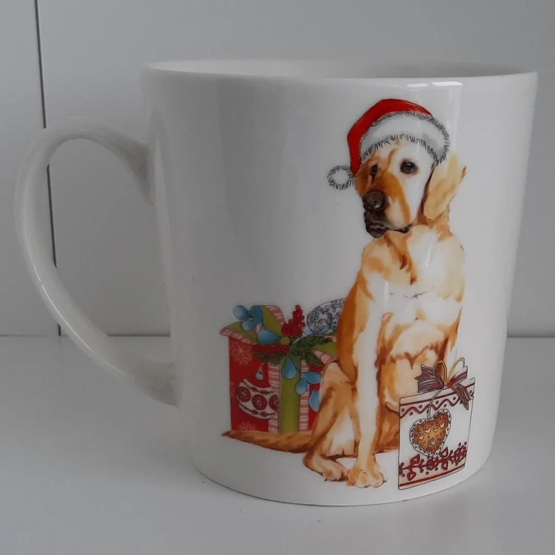 Jumbo Kerst Mok Hond Golden Retriever - 480ml Wit