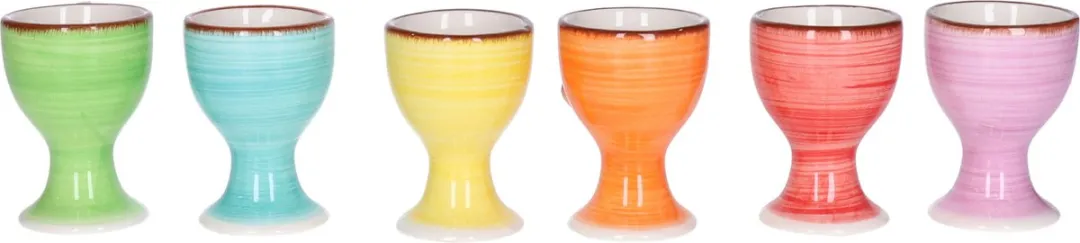Bellatio Design Eierdopjes Keramiek - 12 Stuks - Multi Pastel