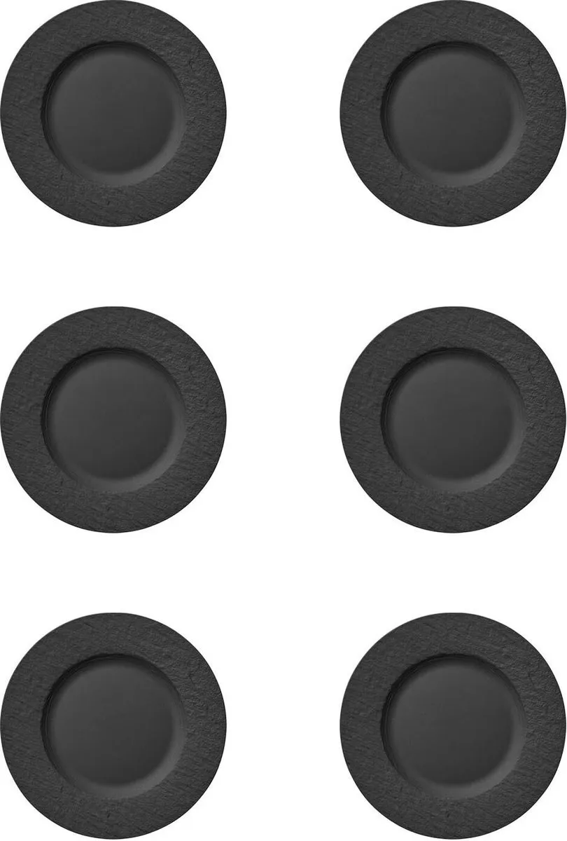 Villeroy & Boch Manufacture Rock Ontbijtborden 22cm - 6 Stuks - Zwart