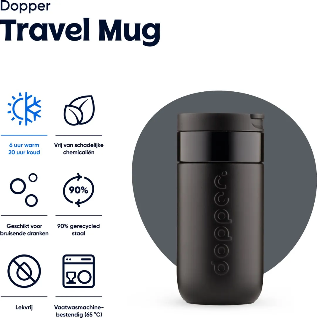 Dopper Travel Mug 300ml - Blazing Black
