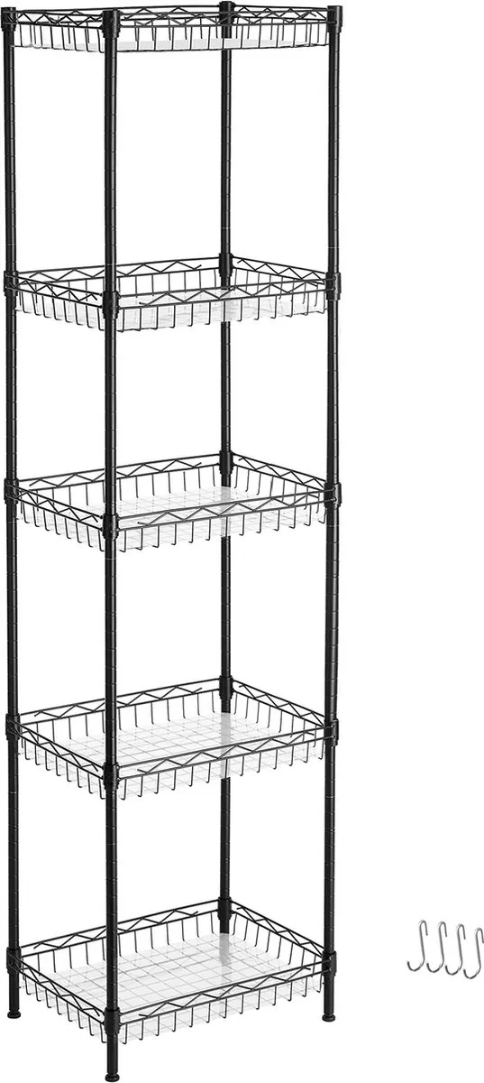 Songmics Vuilnisbak Pedaalemmer 3x18L - Zwart - afbeelding 6 van 6
