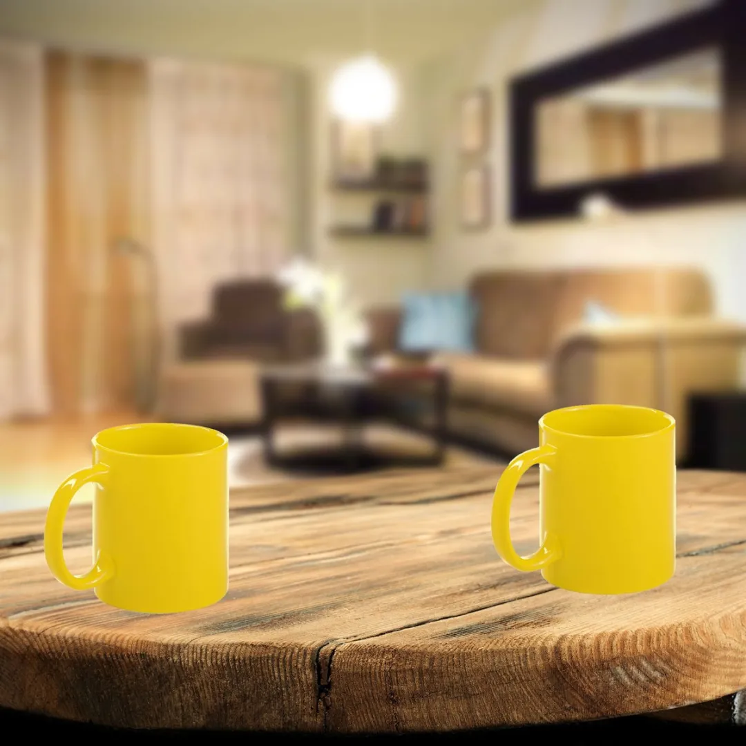 Bellatio Design Koffiemok Geel - 370ml