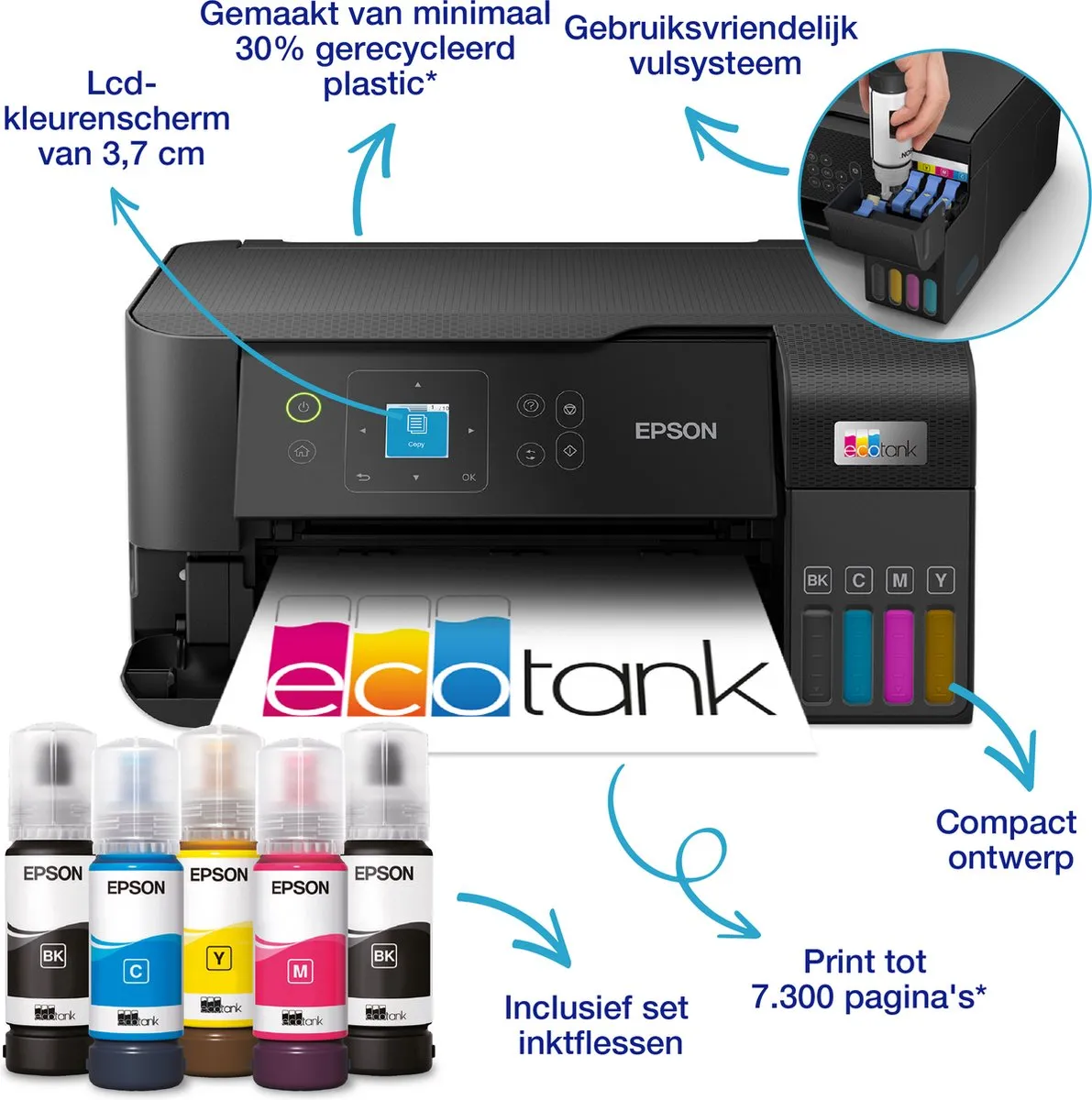 Epson EcoTank ET-2840 All-in-One Printer - 3 Kleuren - 100 Vel
