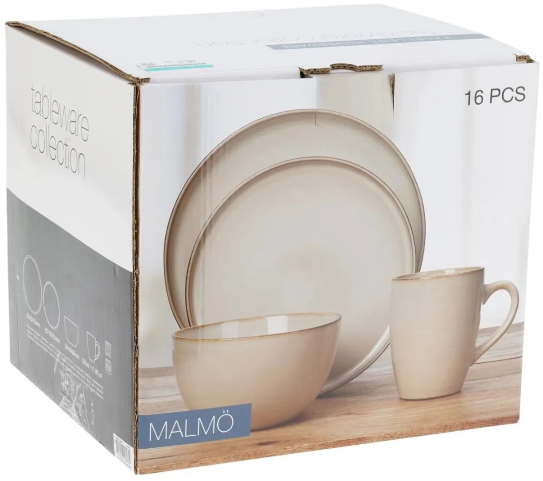 Excellent Houseware Malmö Serviesset 16-delig - 4 Personen - Crème - afbeelding 2 van 3